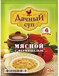 

Суп Мясной Дачный суп с вермишелью быстрого приготовления 65 г