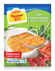 Суп Гороховый Бакалея 101 с копченостями быстрого приготовления 65 г