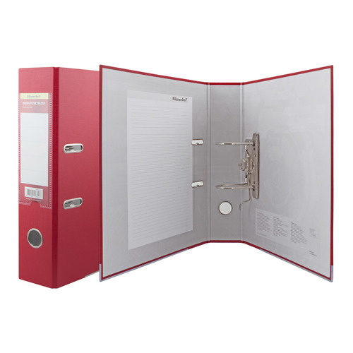 Упаковка папок-регистраторов Silwerhof 355021-04,  A4,  75мм,  ПВХ/бумага,  красный