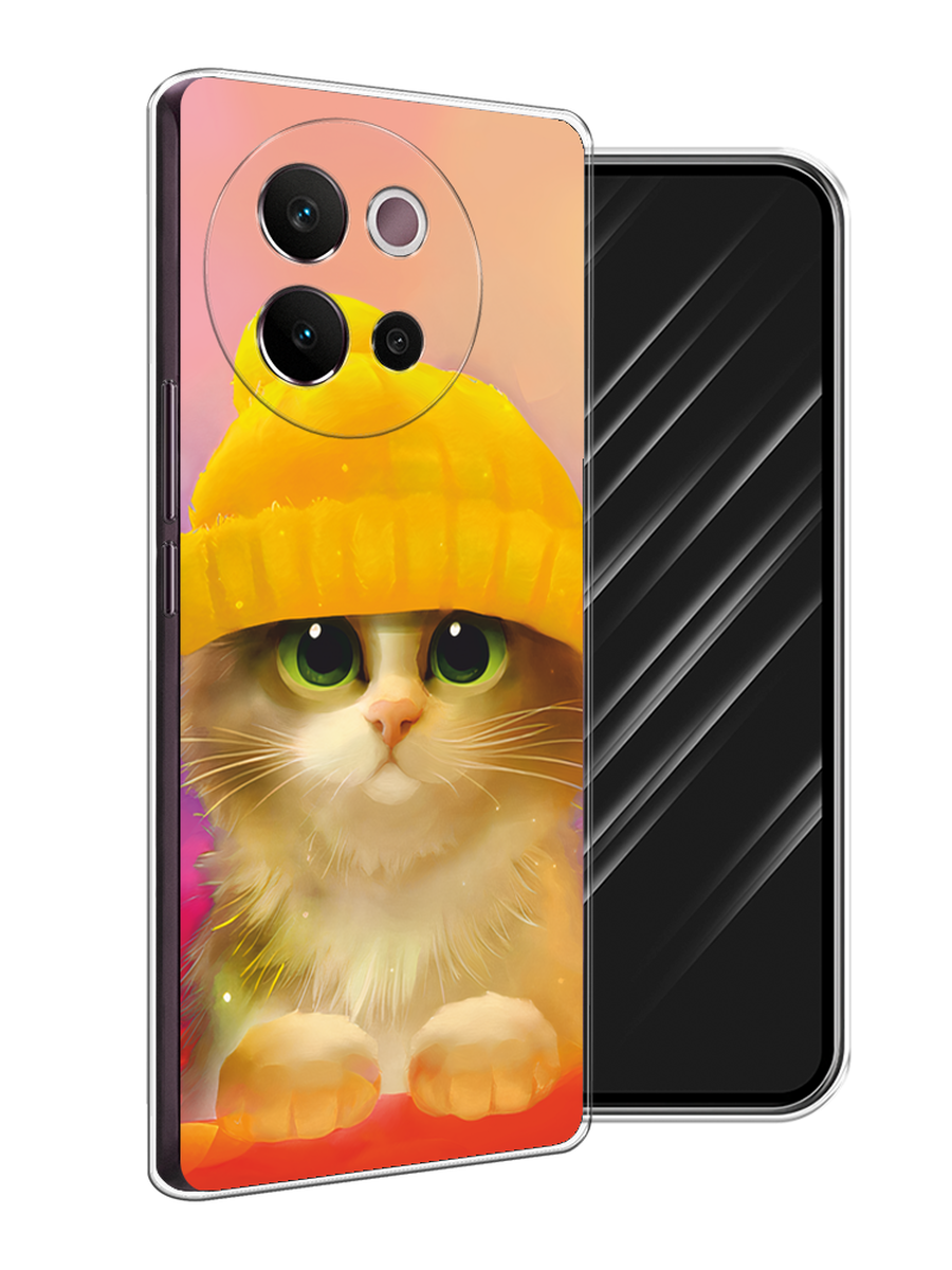 

Чехол Awog на Vivo V40 Lite 5G "Котенок в желтой шапке", Желтый, 2611550-1
