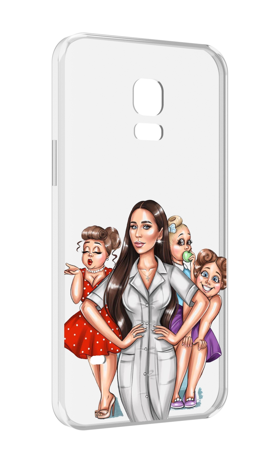 

Чехол MyPads Милые-дамы женский для Samsung Galaxy S5 mini, Прозрачный, Tocco