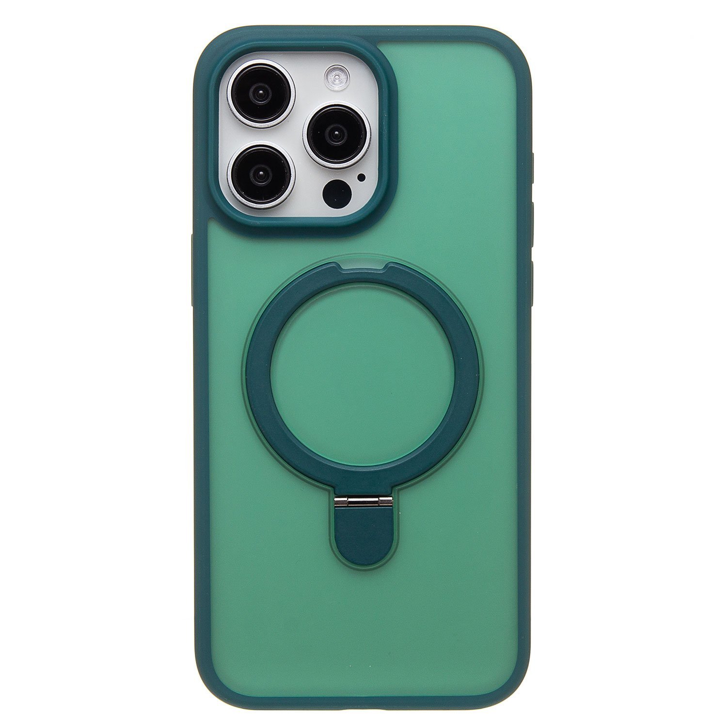 

Чехол для iPhone 15 Pro Max силиконовый MagSafe с подставкой зеленый