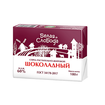 

Спред растительно-сливочный Белая слобода Шоколадный 60% СЗМЖ 180 г