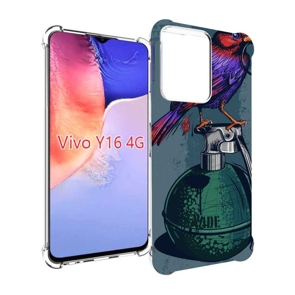 

Чехол MyPads птица с гранатой для Vivo Y16 4G/ Vivo Y02S, Прозрачный, Tocco