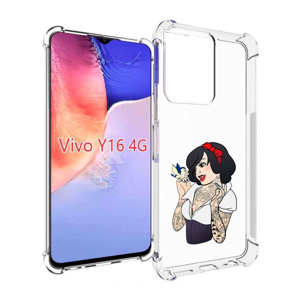 

Чехол MyPads принцесса-тату женский для Vivo Y16 4G/ Vivo Y02S, Прозрачный, Tocco