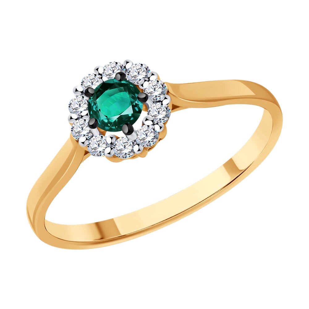 

Кольцо из красного золота с бриллиантом/изумрудом р.  Diamant 51-210-01779-2, 51-210-01779-2