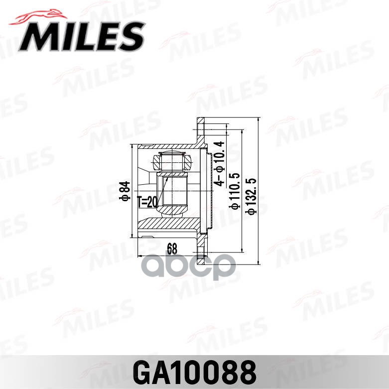 

Шарнирный Комплект, Приводной Вал Miles арт. GA10088