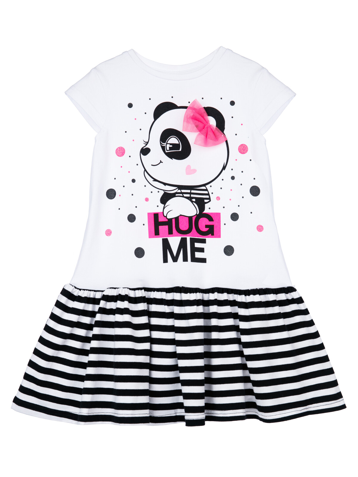 

Платье детское PlayToday 12422110, белый,черный, 122, 12422110