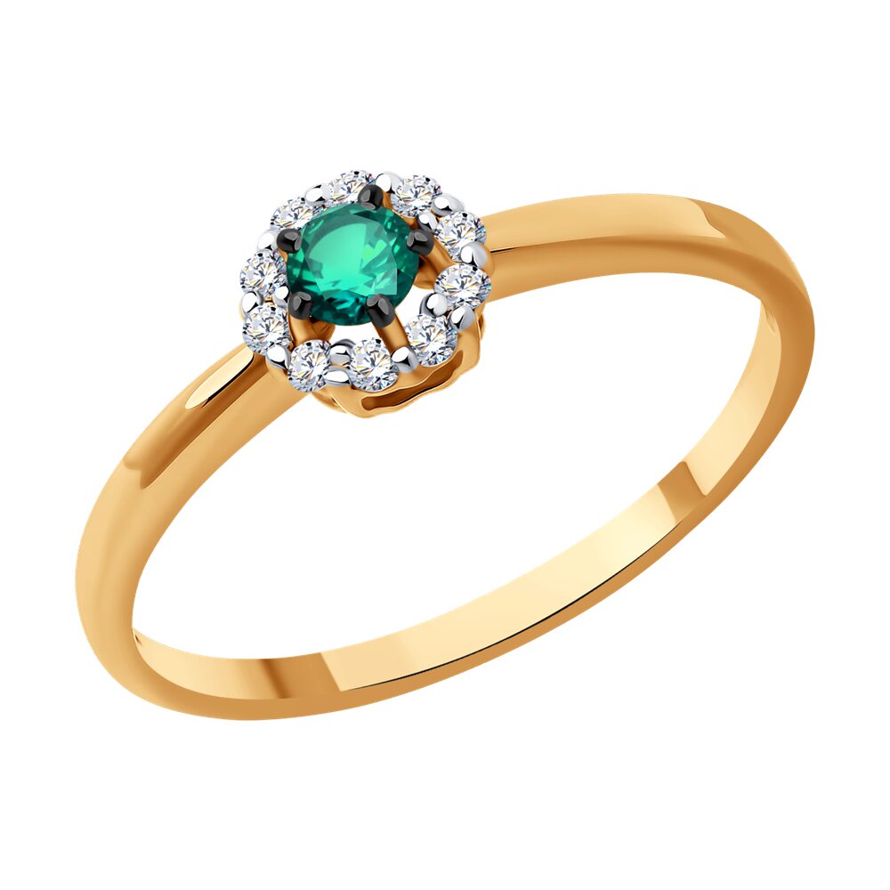 

Кольцо из золота р.  Diamant 51-210-01768-2, бриллиант\изумруд, 51-210-01768-2