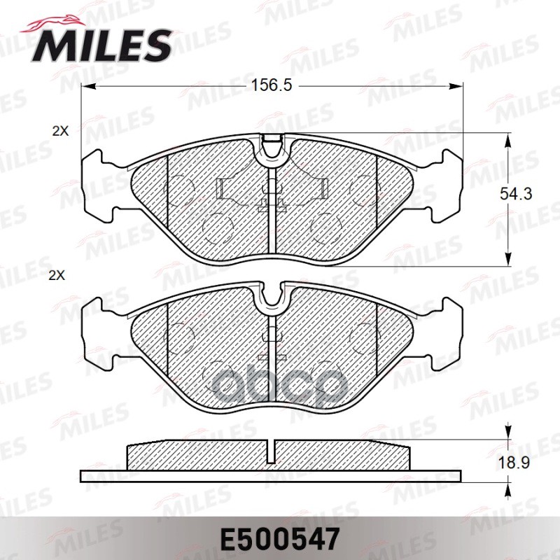 

Тормозные колодки Miles дисковые E500547