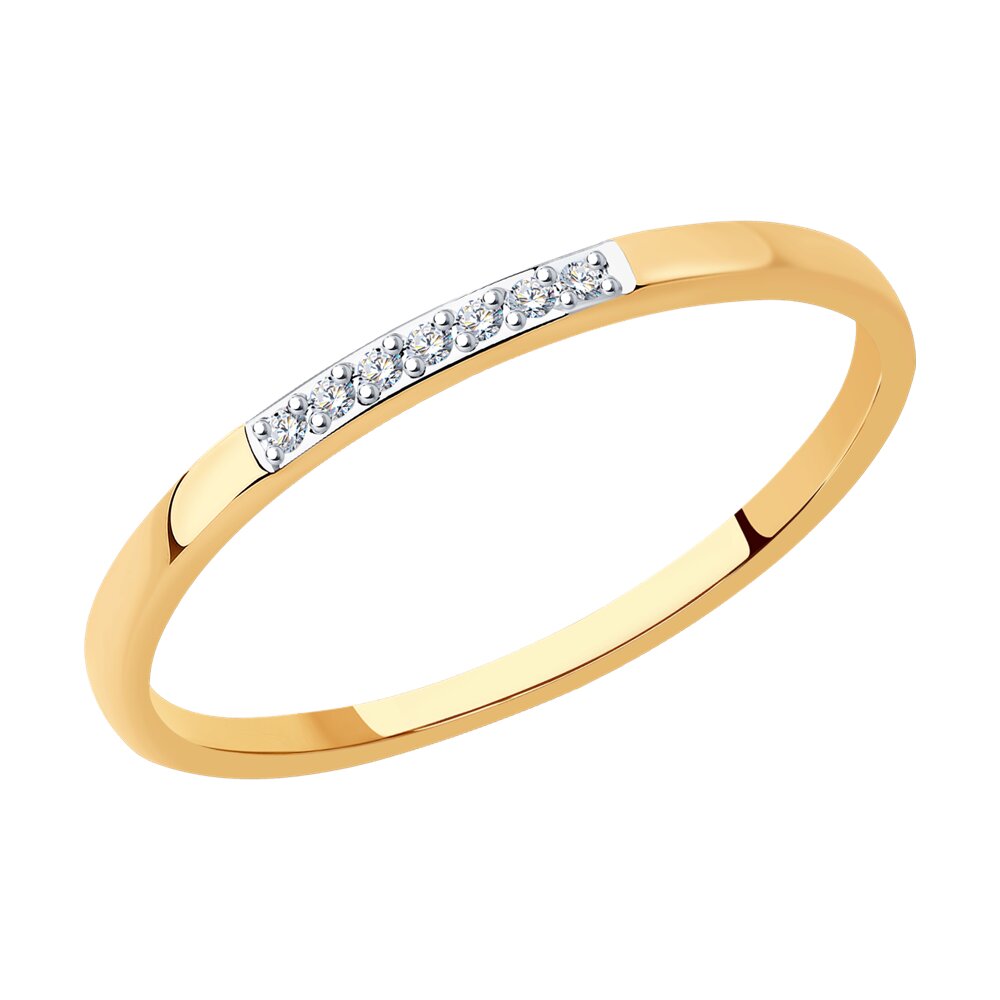

Кольцо обручальное из красного золота с бриллиантом р. 18,5 Diamant 51-210-01617-1, 51-210-01617-1