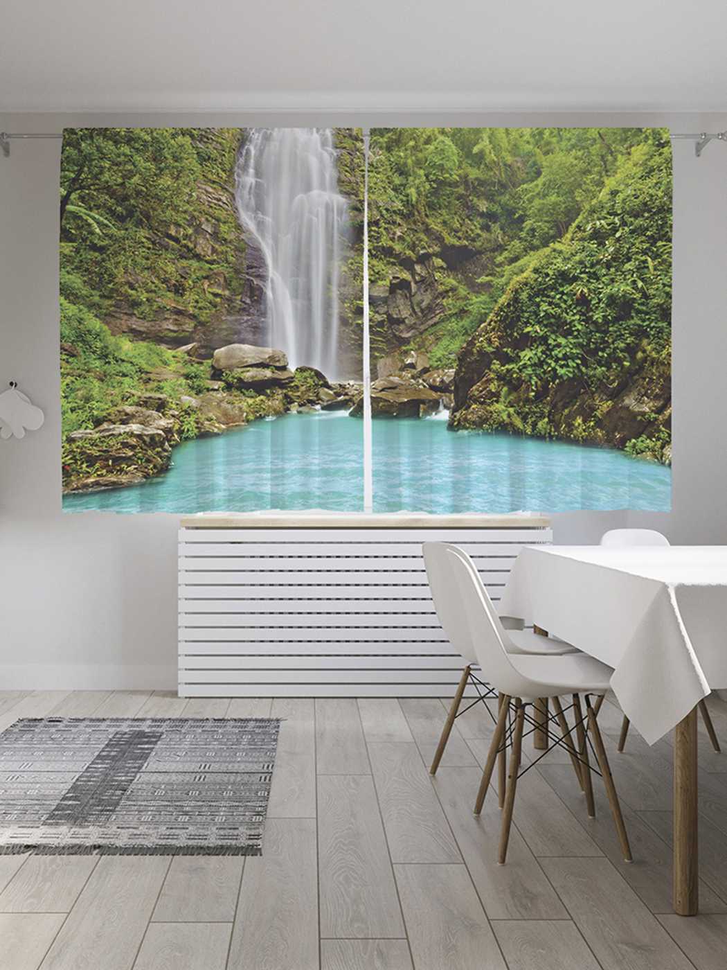 

Классические шторы JoyArty "Карпатский водопад", серия Oxford DeLux, 2 полотна 145x180 см, Карпатский водопад