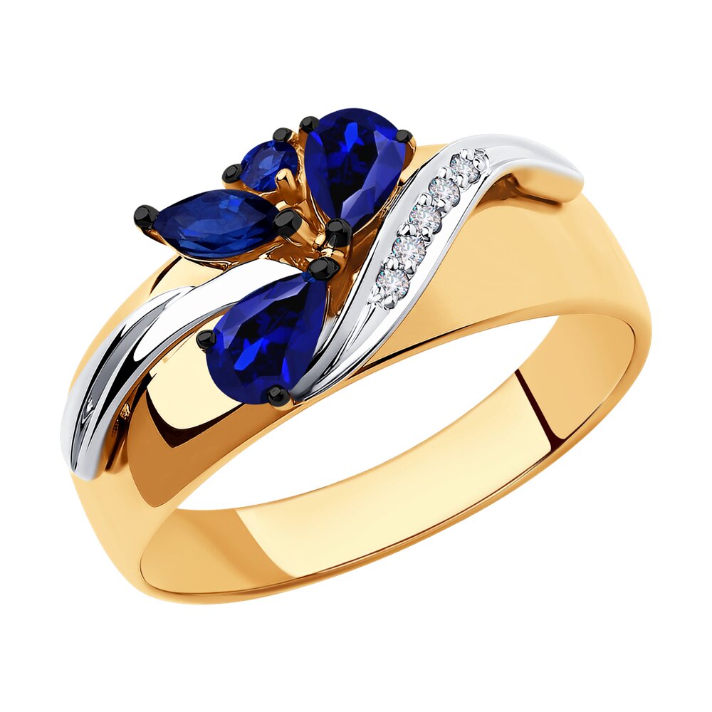 

Кольцо из красного золота с бриллиантом/сапфиром р. 18 Diamant 51-210-00571-1, 51-210-00571-1