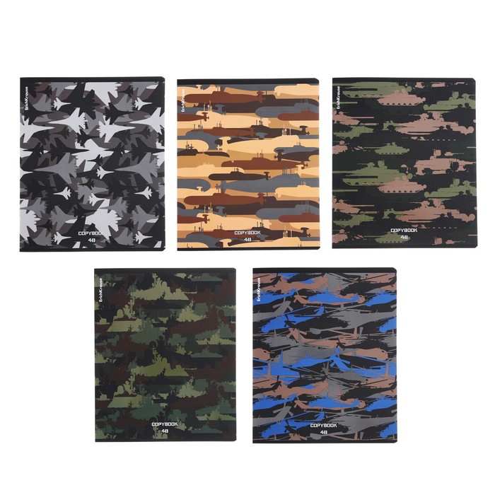 

Тетрадь 48 листов в клетку ErichKrause "ErichKrause Military", матовая ламинация, блок офс