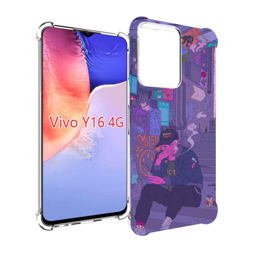 

Чехол MyPads парень в подъезде мультик для Vivo Y16 4G/ Vivo Y02S, Прозрачный, Tocco