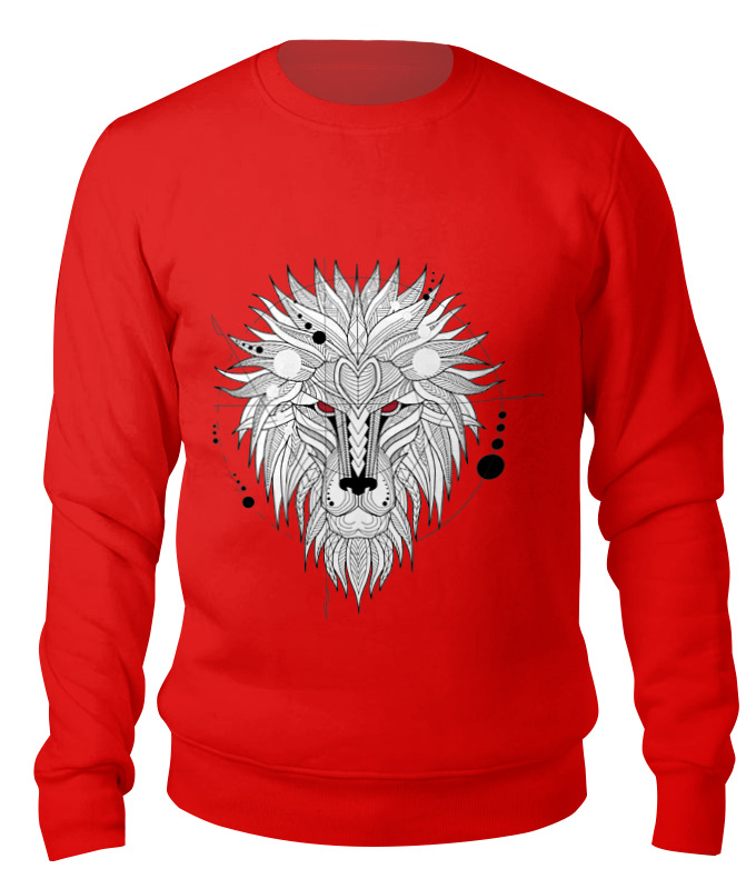 

Свитшот унисекс Printio Лев ( lion ) красный 2XL, Лев ( lion )