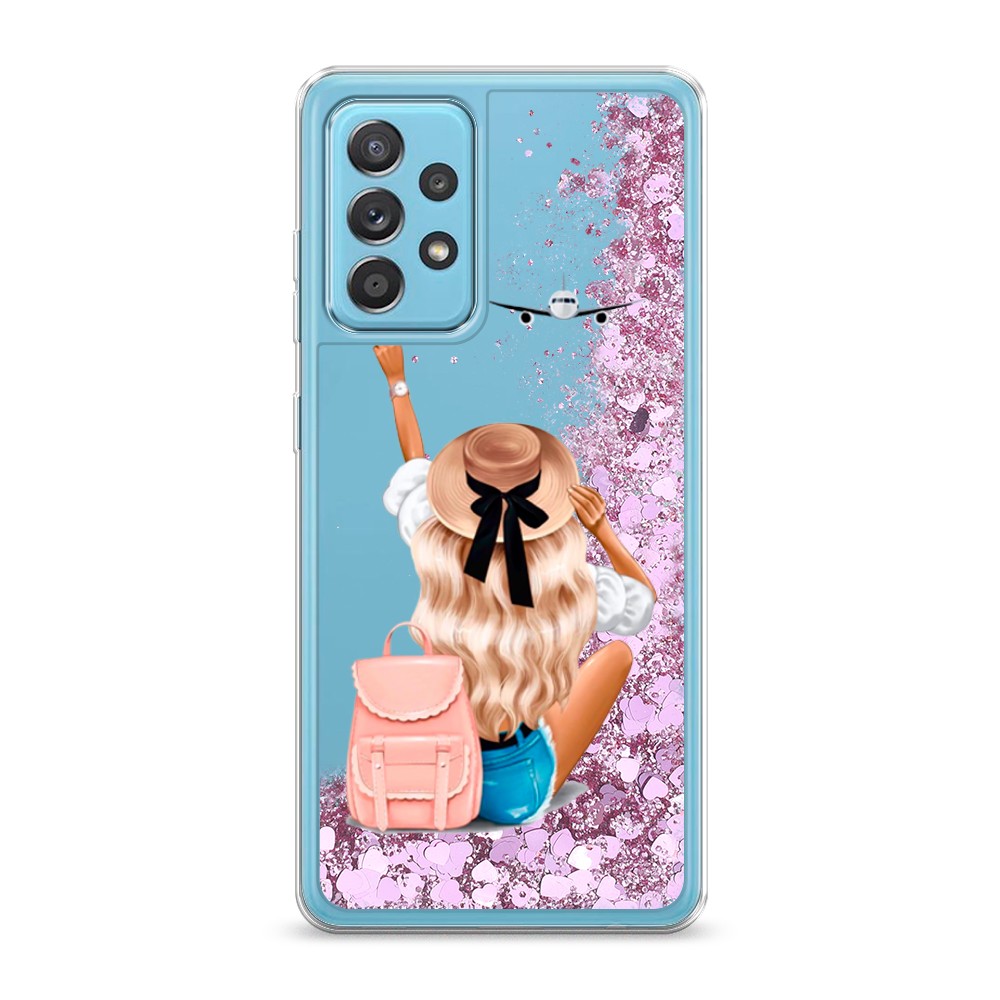

Жидкий чехол с блестками "Автостопом самолетом" на Samsung Galaxy A52s
