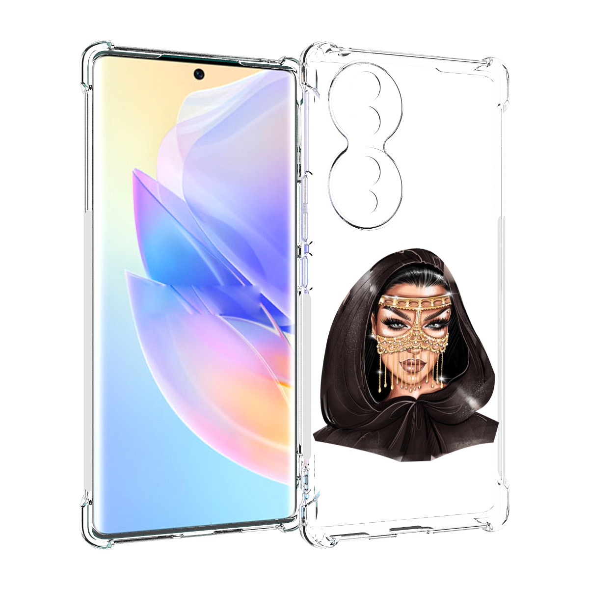 

Чехол MyPads девушка-в-золотой-маске для Honor 70, Прозрачный, Tocco