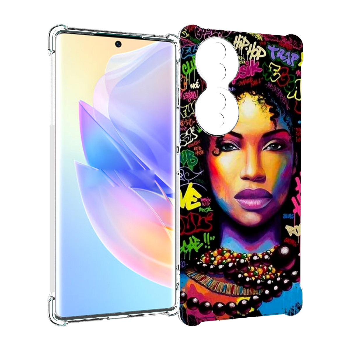 

Чехол MyPads девушка-в-граффити женский для Honor 70, Прозрачный, Tocco