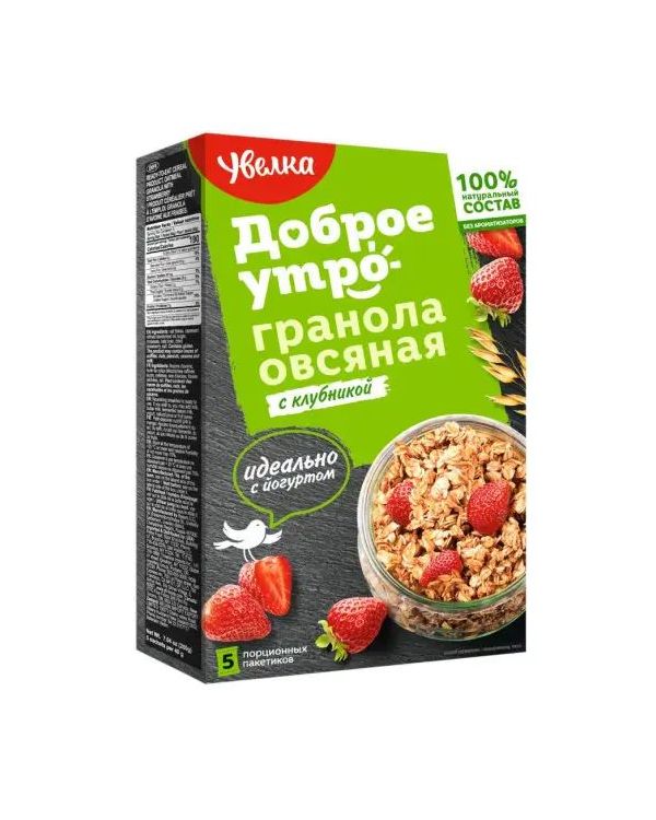 

Гранола Ясно Солнышко овсяная с клубникой-персиком-миндалем 250 г