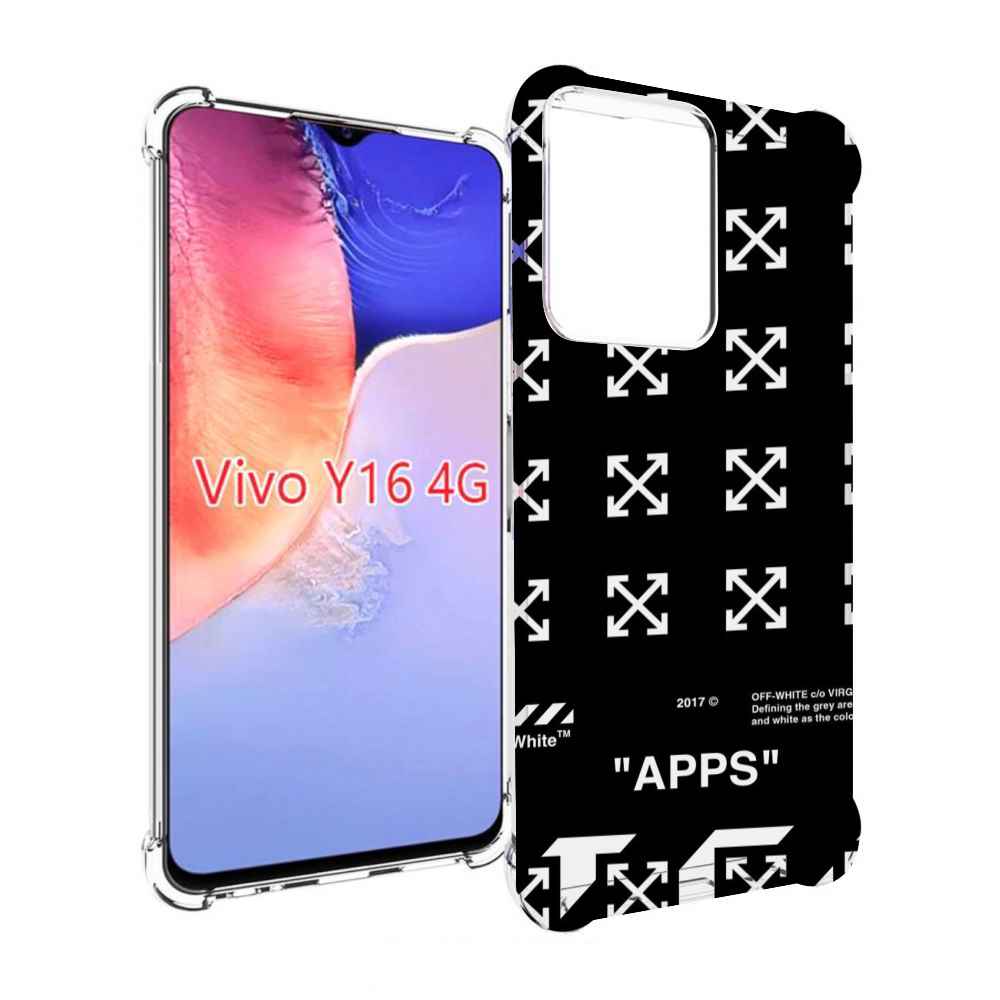 Чехол MyPads оф-вайт-значки для Vivo Y16 4G/ Vivo Y02S