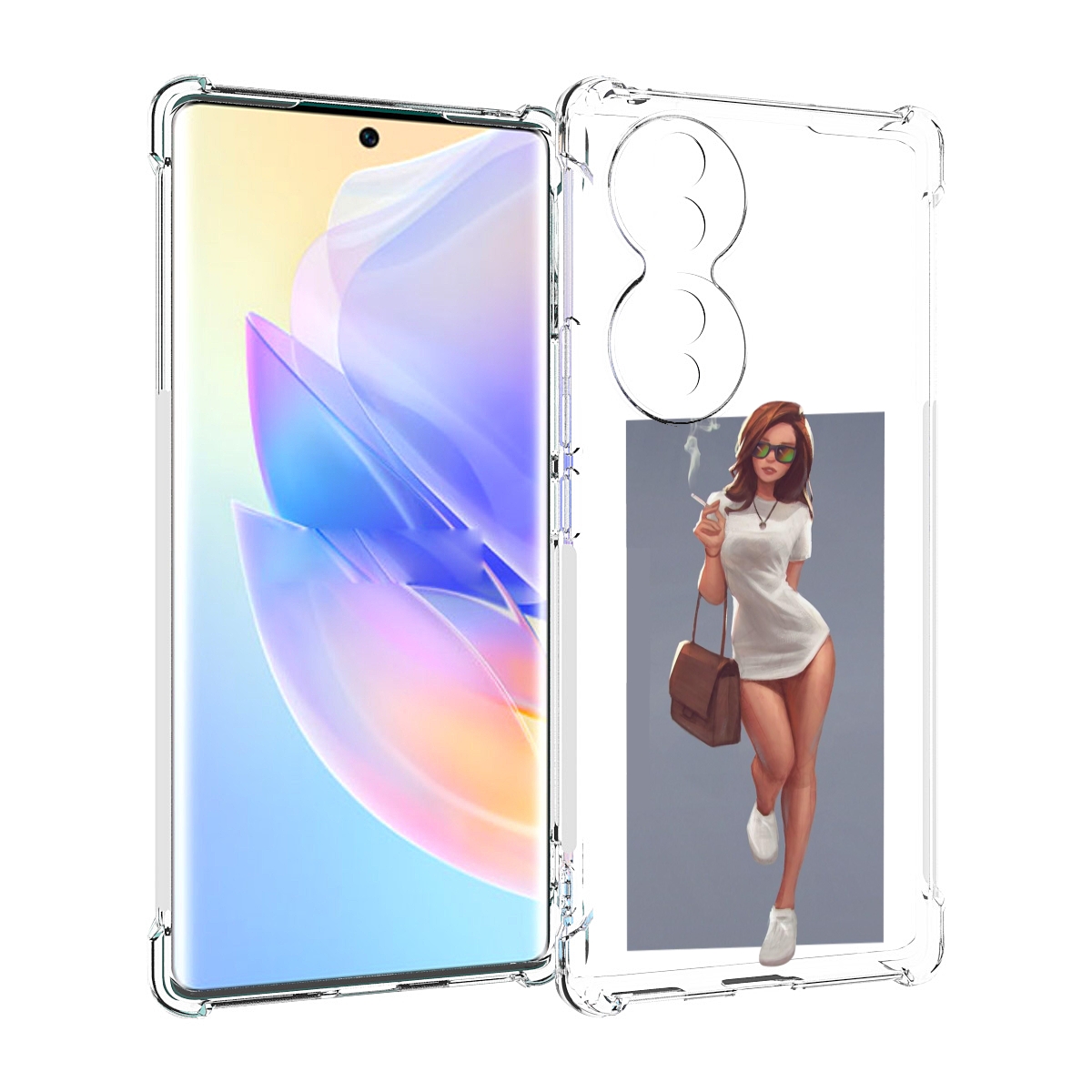 Чехол MyPads девушка-в-белой-футболке женский для Honor 70