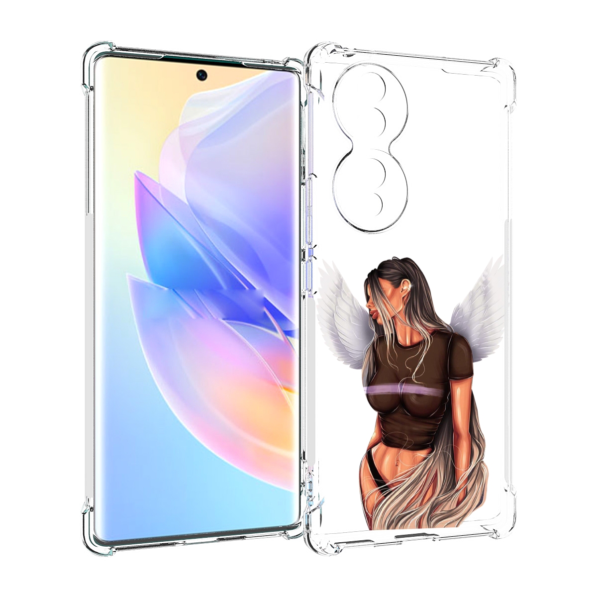 

Чехол MyPads девушка-ангел-с-крыльями женский для Honor 70, Прозрачный, Tocco