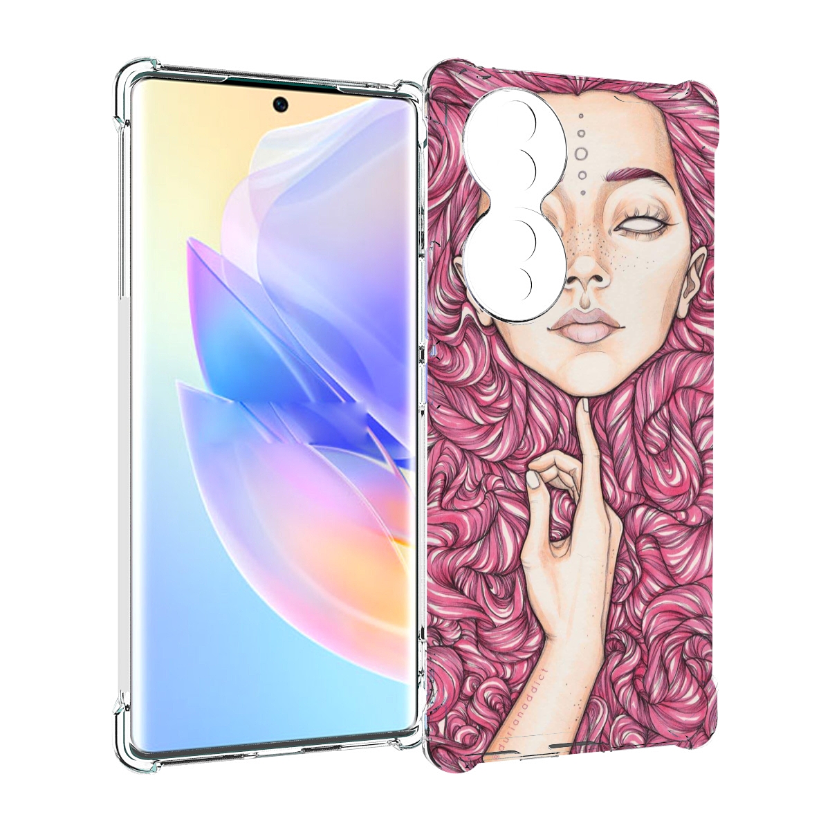 

Чехол MyPads девушка утонула в волосах женский для Honor 70, Прозрачный, Tocco