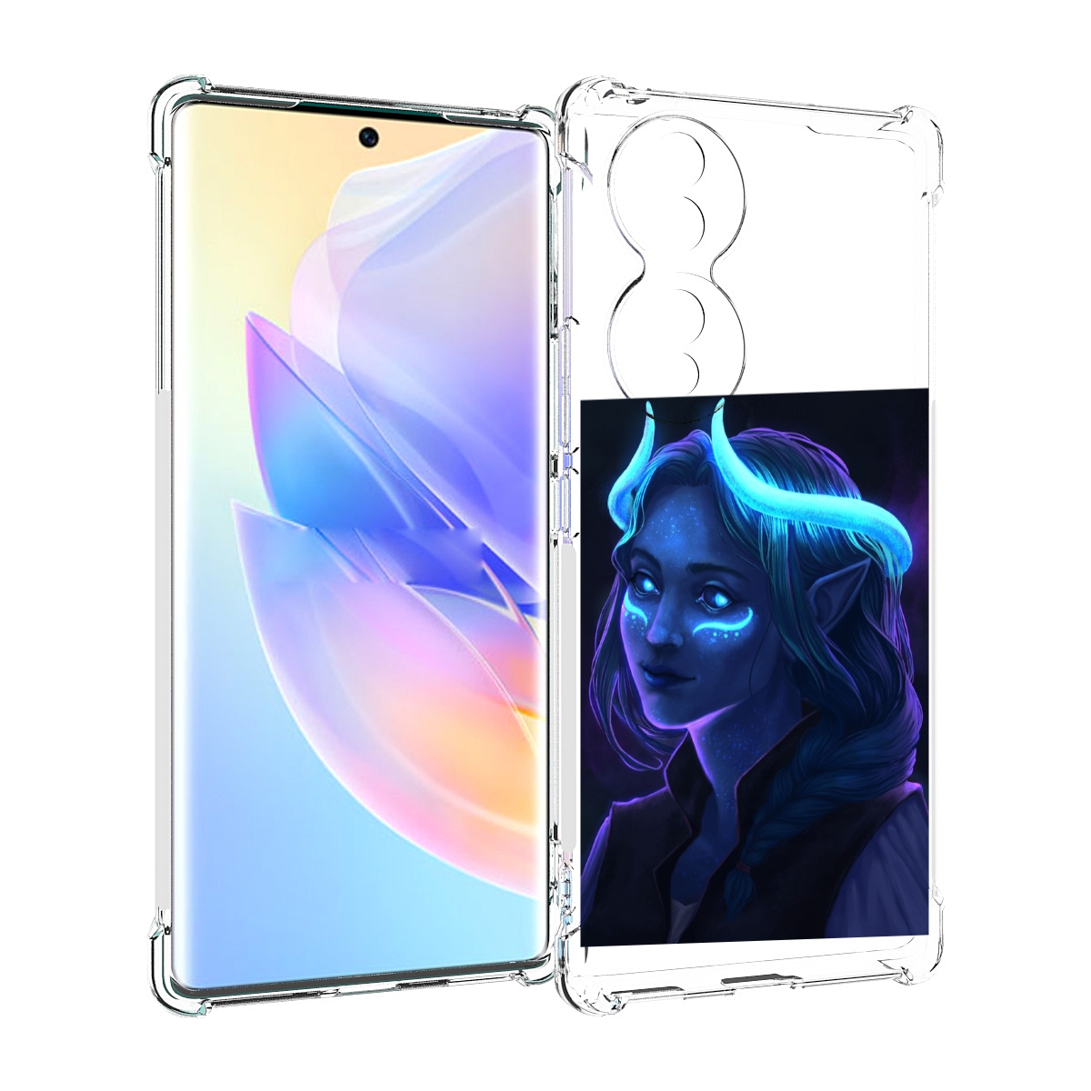 

Чехол MyPads девушка синяя ледяная женский для Honor 70, Прозрачный, Tocco