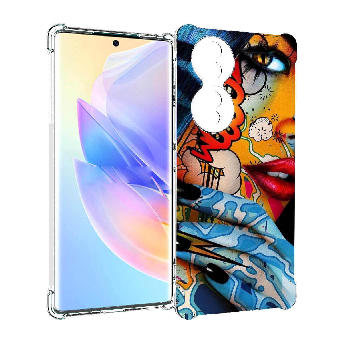 

Чехол MyPads девушка разрисованная краскам иженский для Honor 70, Прозрачный, Tocco
