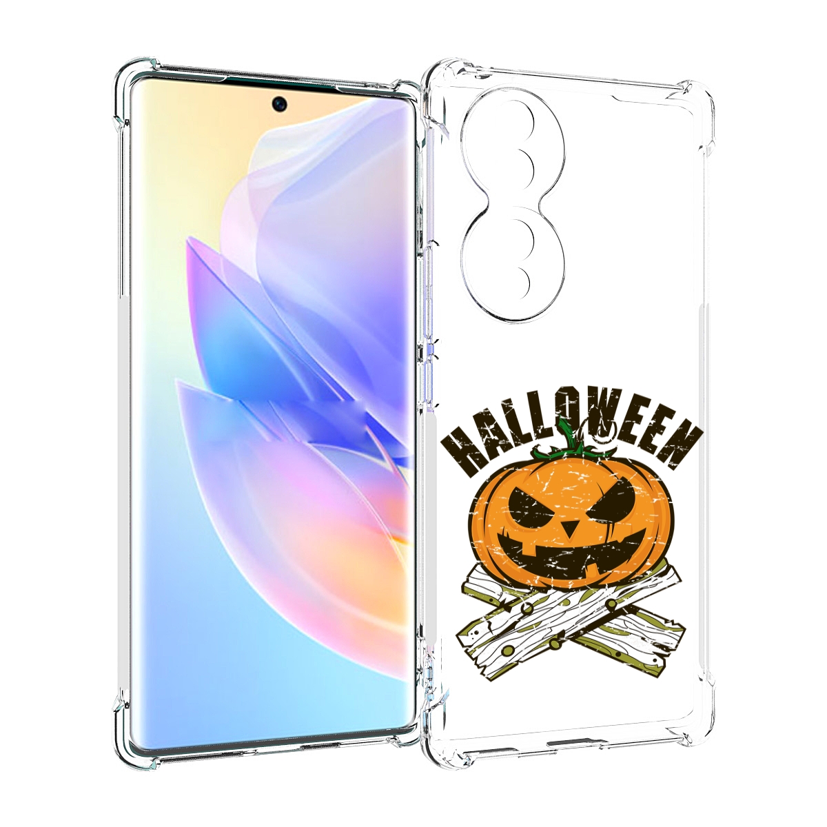 

Чехол MyPads Хэллоуин доски тыква для Honor 70, Прозрачный, Tocco