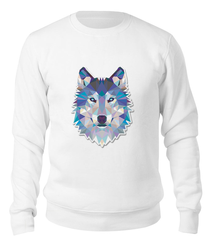

Свитшот унисекс Printio Геометрический волк белый 2XL, Геометрический волк