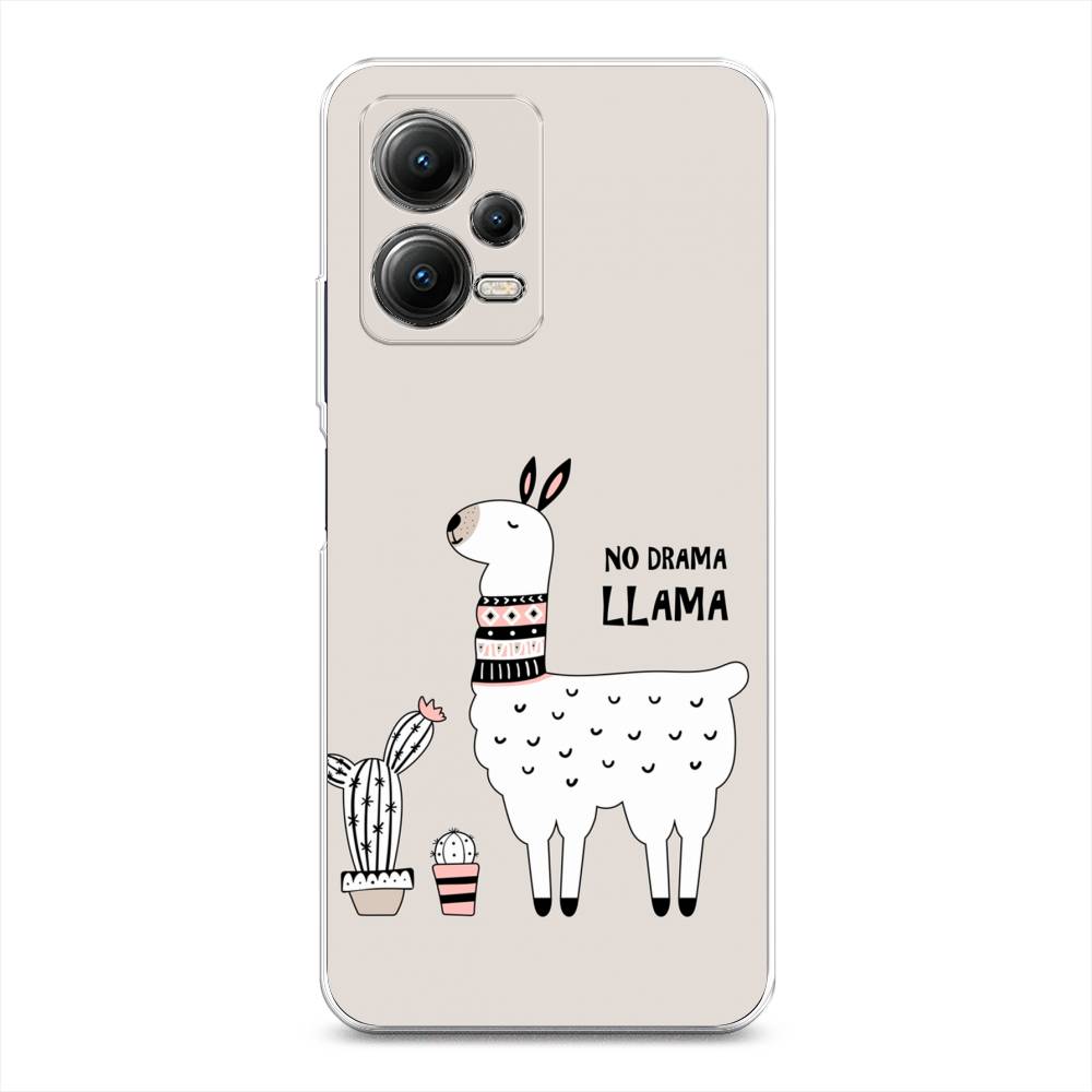 

Чехол Awog на Poco X5 5G "No drama LLama", Бежевый;серый;белый, 317950-2