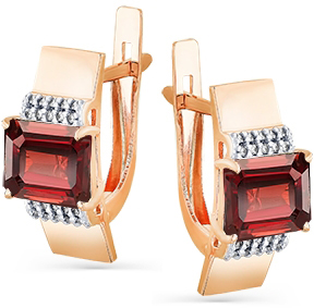 

Серьги женские из золота Magic Stones 02-2-633-0301-011, гранат/фианит, 02-2-633-0301-011