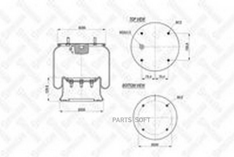 Пневмоподушка со стаканом Stellox 9008101SX 10897₽