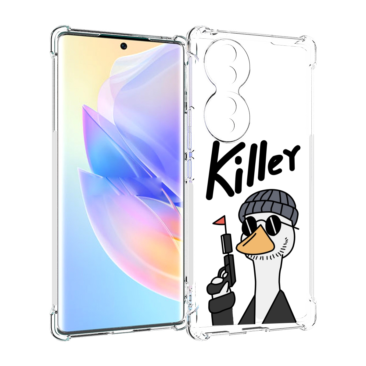 

Чехол MyPads гусь-с-пистолет для Honor 70, Прозрачный, Tocco