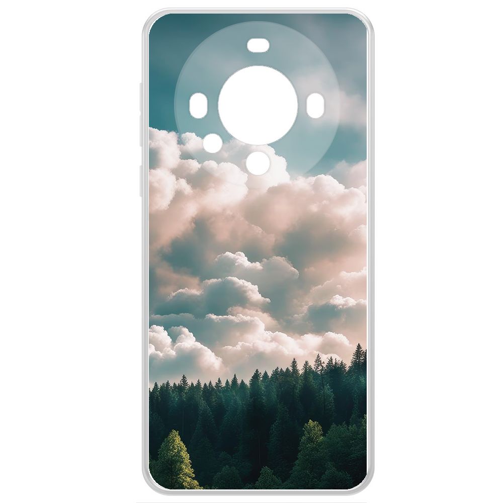 

Чехол-накладка Krutoff Clear Case Облачно для Huawei Mate 60 Pro, Прозрачный