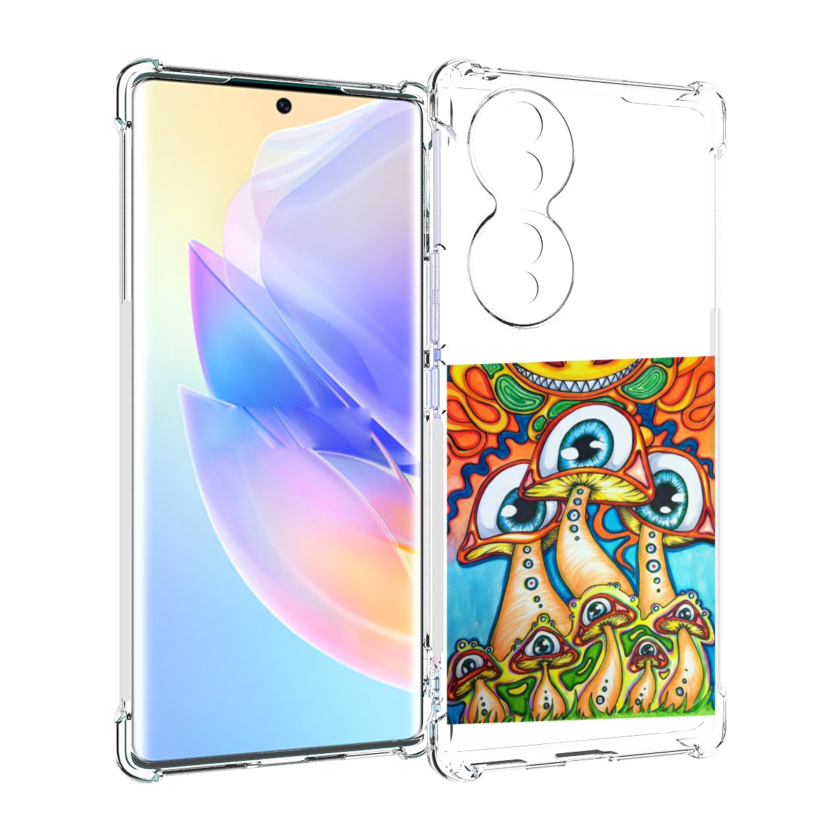 

Чехол MyPads грибы с глазами для Honor 70, Прозрачный, Tocco