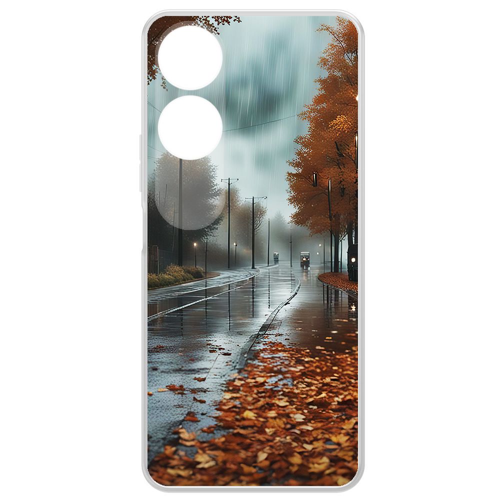 

Чехол-накладка Krutoff Clear Case Осенний дождь для Honor X5 Plus, Прозрачный