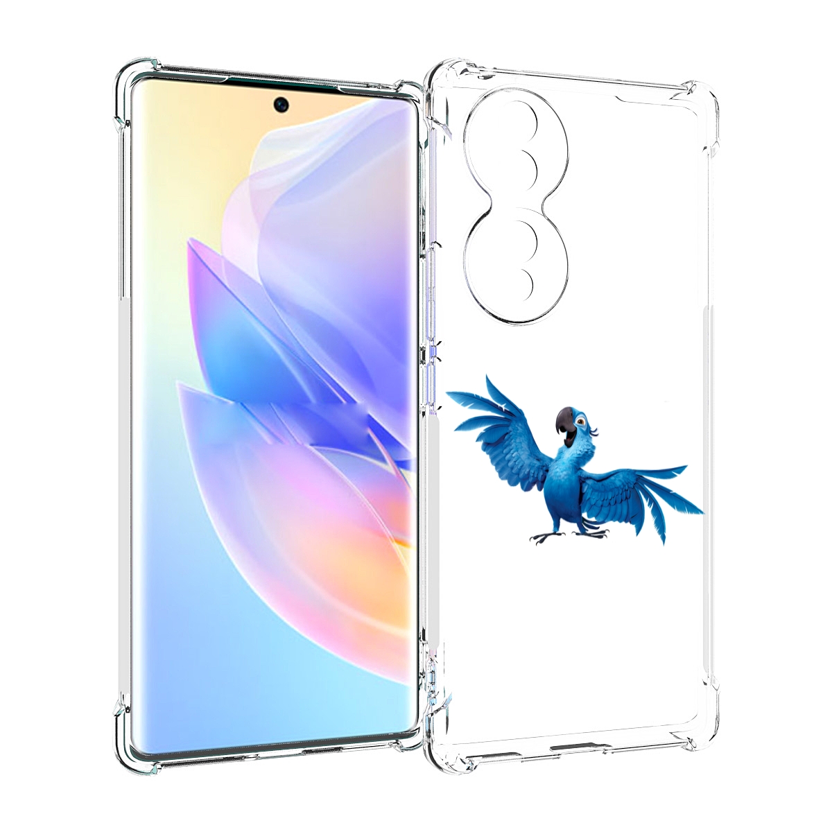 

Чехол MyPads голубой-попугайчик для Honor 70, Прозрачный, Tocco