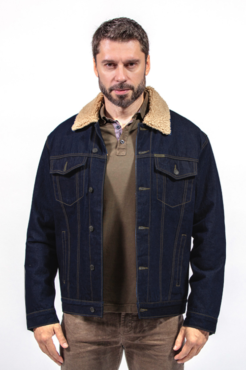 Джинсовая куртка мужская 12061 синяя XL Montana. Цвет: синий