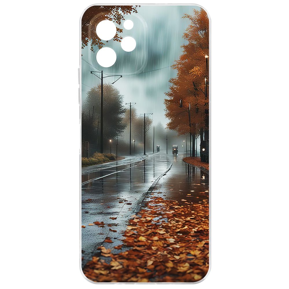 

Чехол-накладка Krutoff Clear Case Осенний дождь для Huawei Nova Y61, Прозрачный