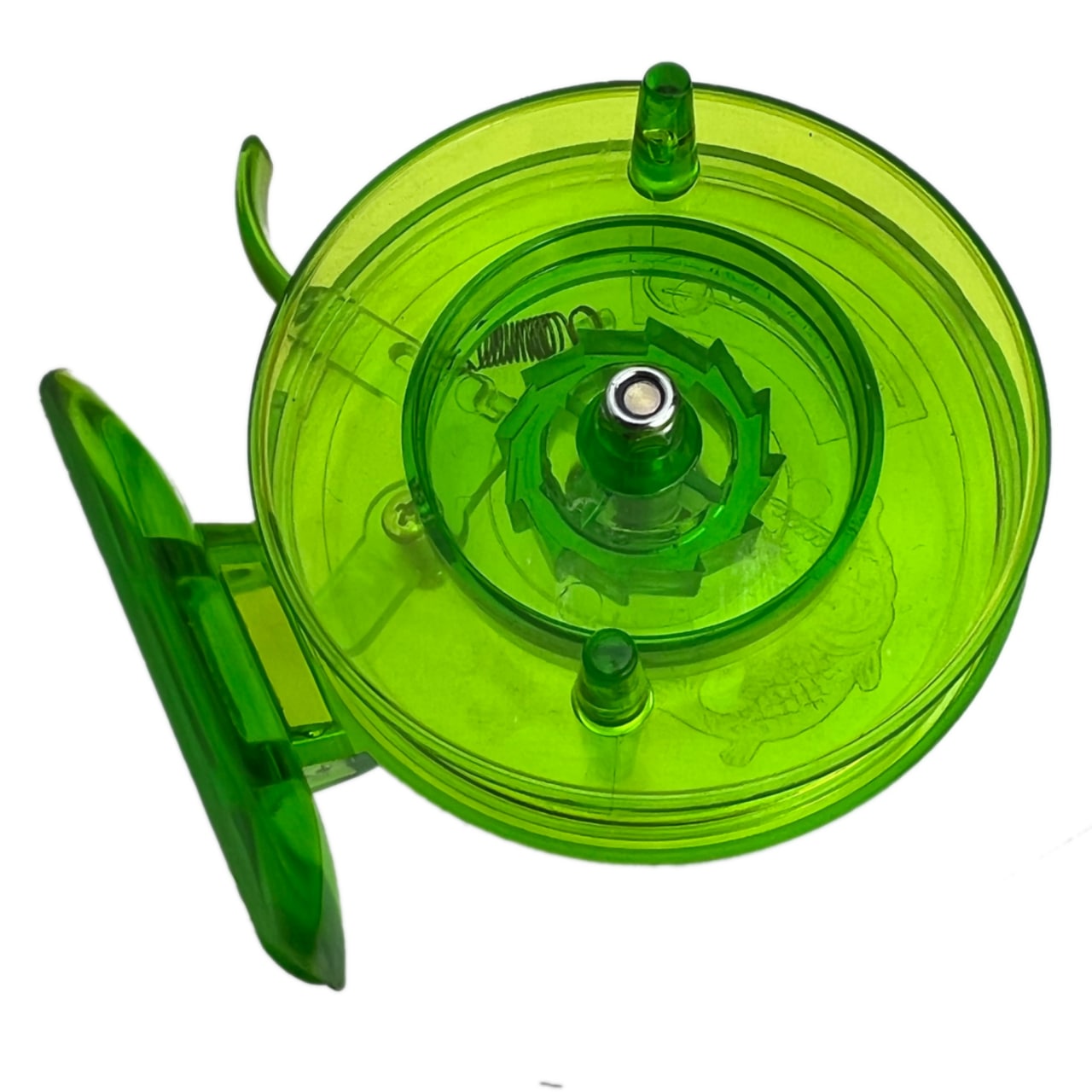 фото Катушка проводная для поплавочной ловли, трещетка (зеленый) сталкер