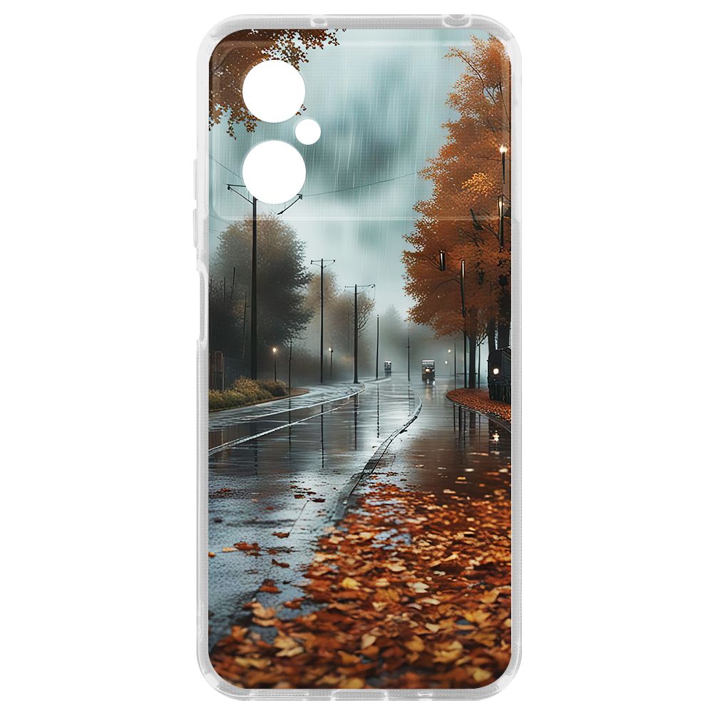 

Чехол-накладка Krutoff Clear Case Осенний дождь для Poco M4 5G, Прозрачный