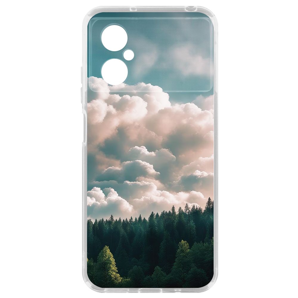 

Чехол-накладка Krutoff Clear Case Облачно для Poco M4 5G, Прозрачный
