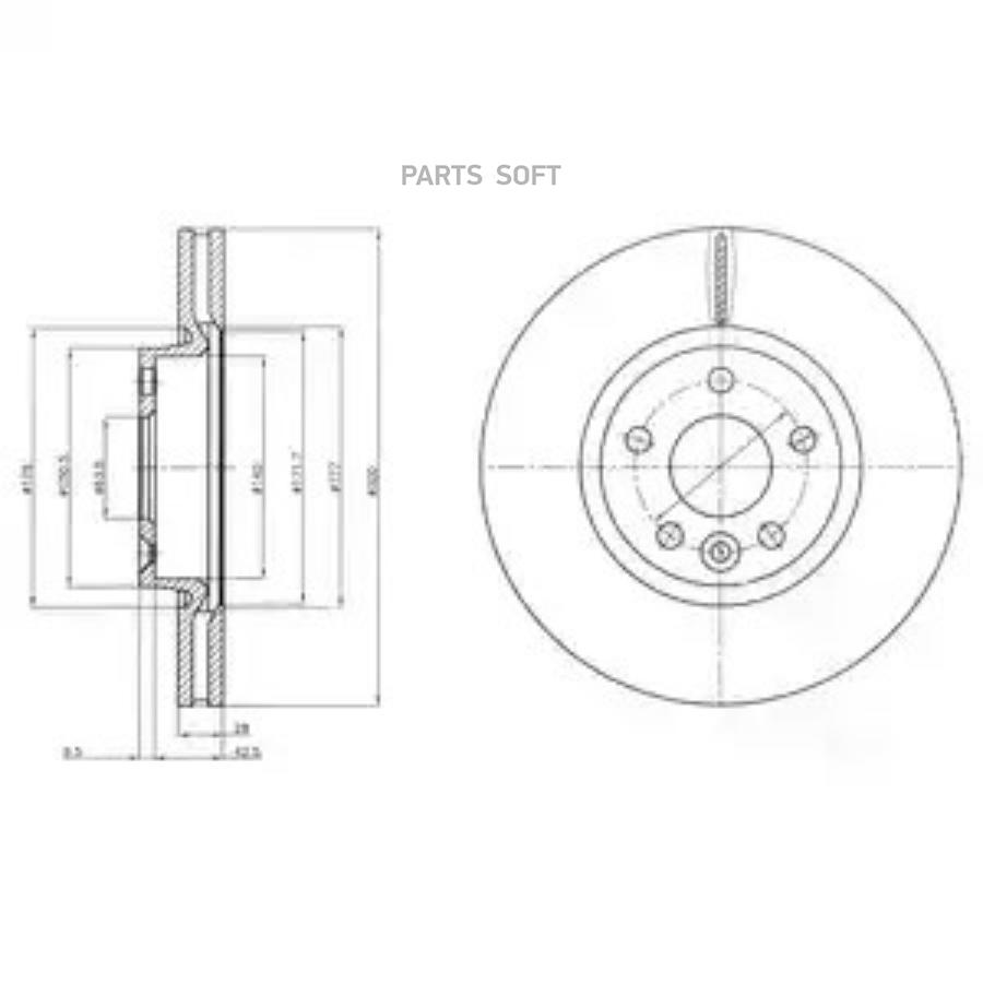 

DELPHI Диск тормозной DELPHI BG4094C комплект 1 шт