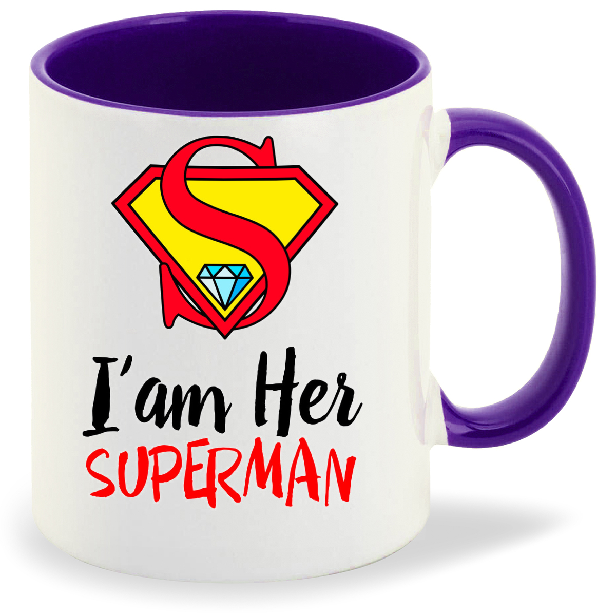 

Кружка фиолетовая CoolPodarok I AM HER SUPERMAN