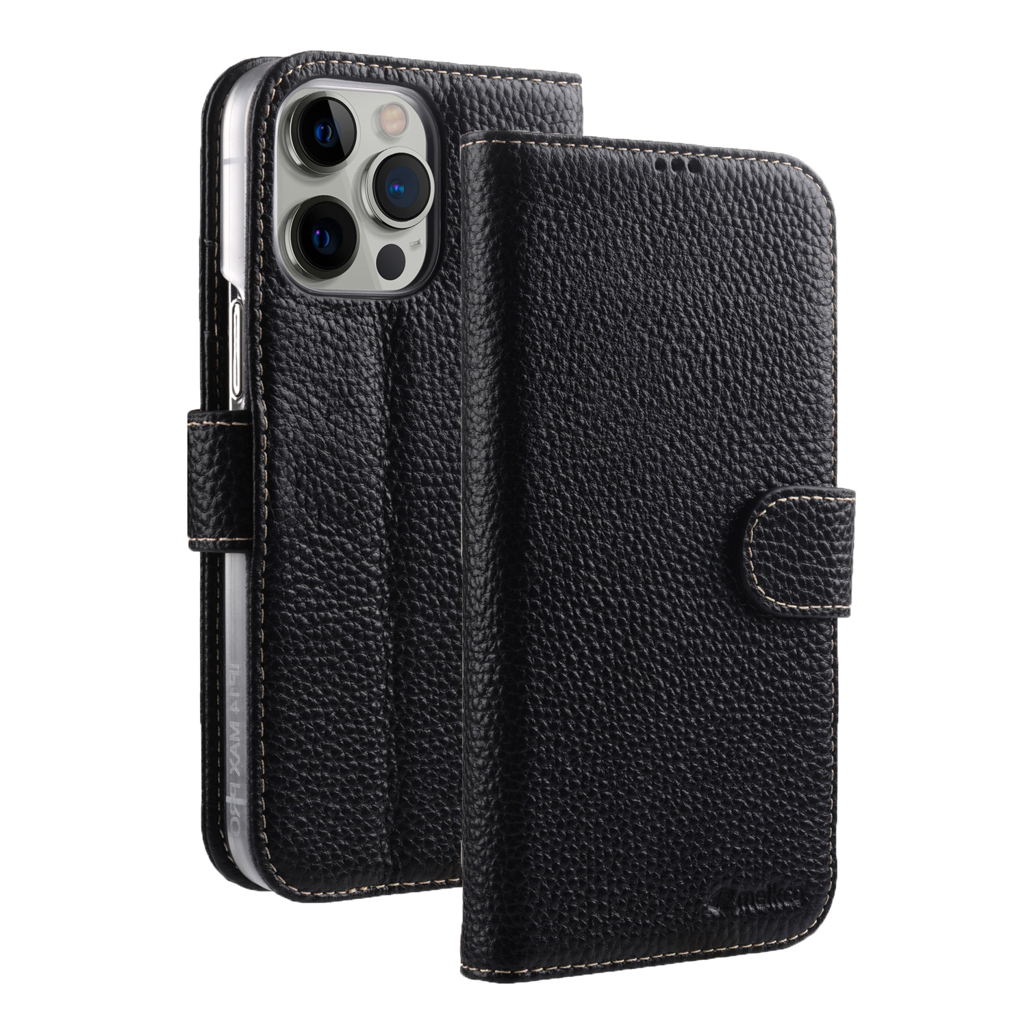 

Кожаный чехол книжка Melkco Wallet Book Clear Type Stand для Apple iPhone 14 Pro Max, Черный, Wallet Book Clear Type Stand для iPhone 14 Pro Max