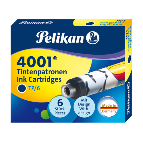 фото Картридж pelikan school ink 4001 tp/6 pl338244 royal blue чернила для ручек перьевых 6шт