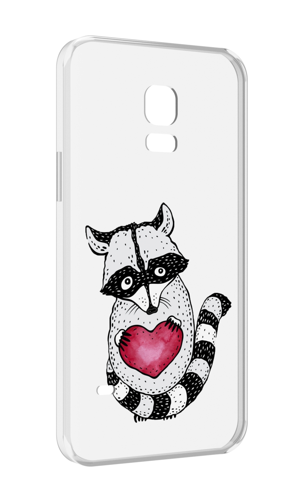 

Чехол MyPads Енот с сердечком для Samsung Galaxy S5 mini, Прозрачный, Tocco